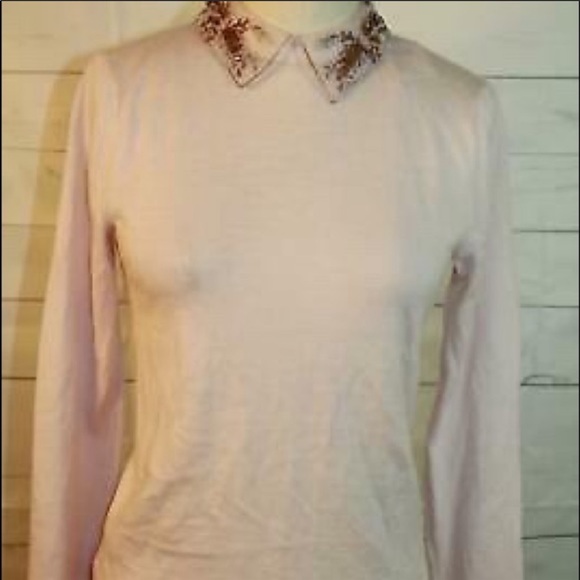 Club Monaco embellished onalee pink sweater